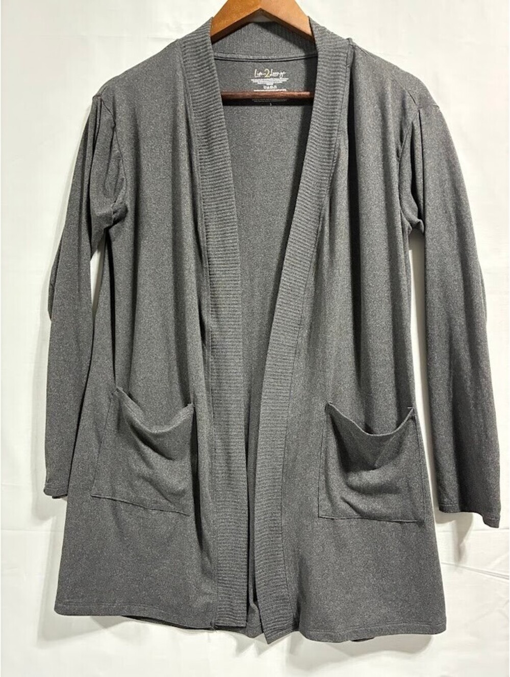 Live 2 Lounge Women's Gray Open Front Cardigan Size Small